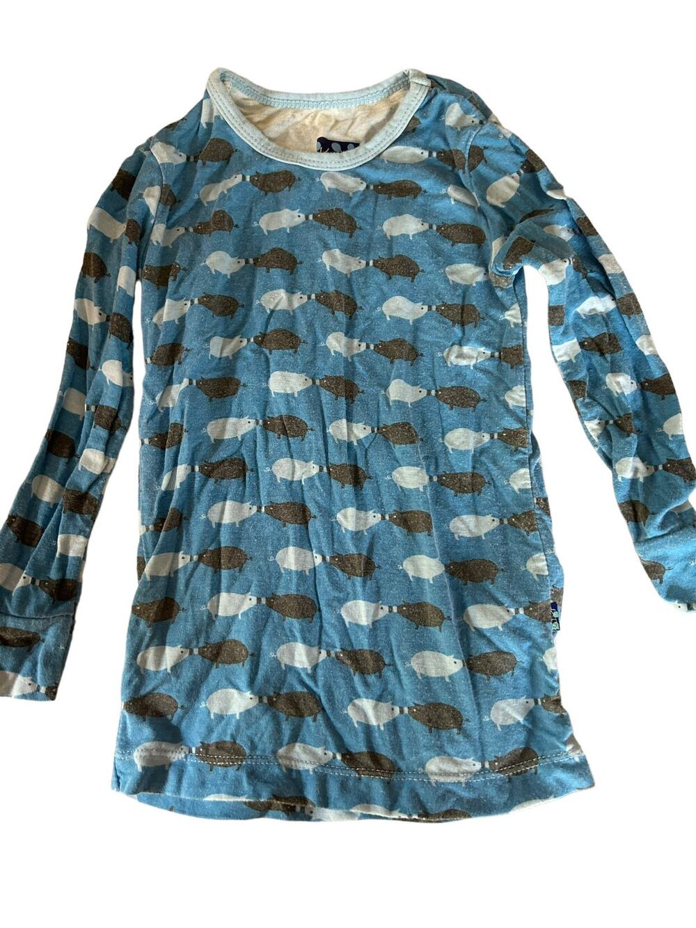Kickee Pants Blue Pig Pajama size 3t